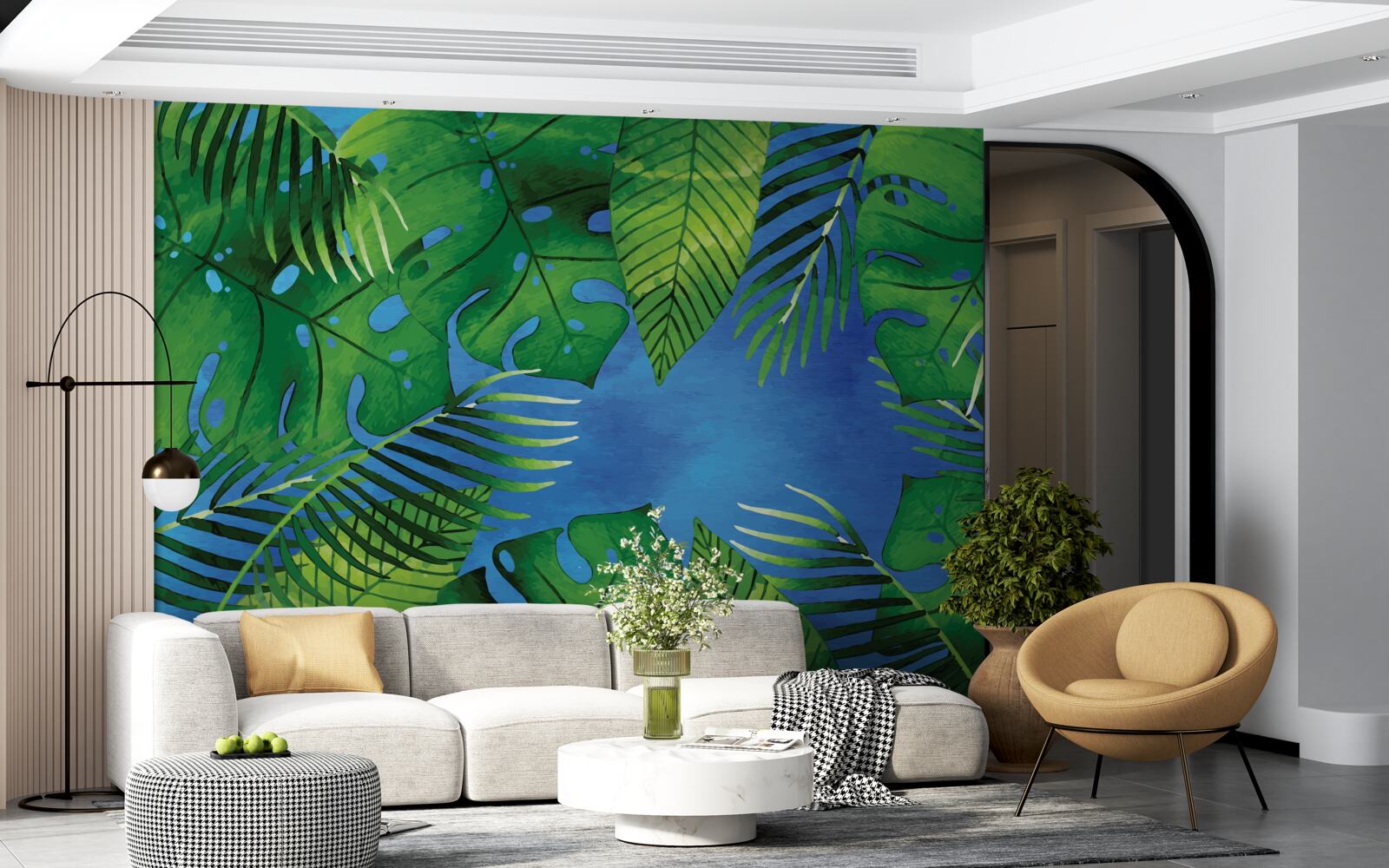 Fototapeta tropické listy otvorené modrej oblohe