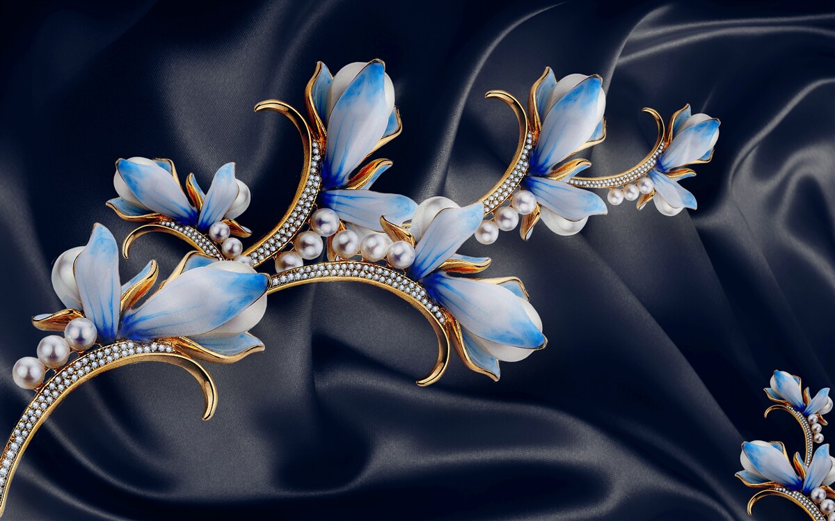 Fototapeta konáre magnólie, ktorá ešte neotvorila svoje modré kvety