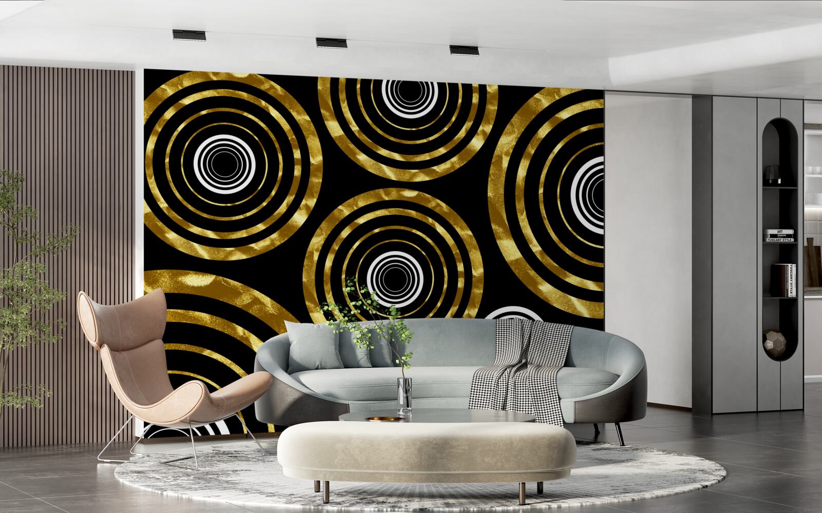 Fototapeta obrúčky zo zlata s bielym stredom