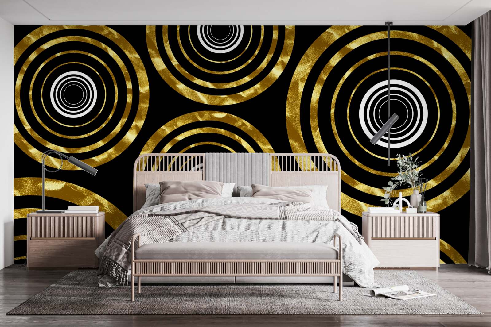 Fototapeta obrúčky zo zlata s bielym stredom