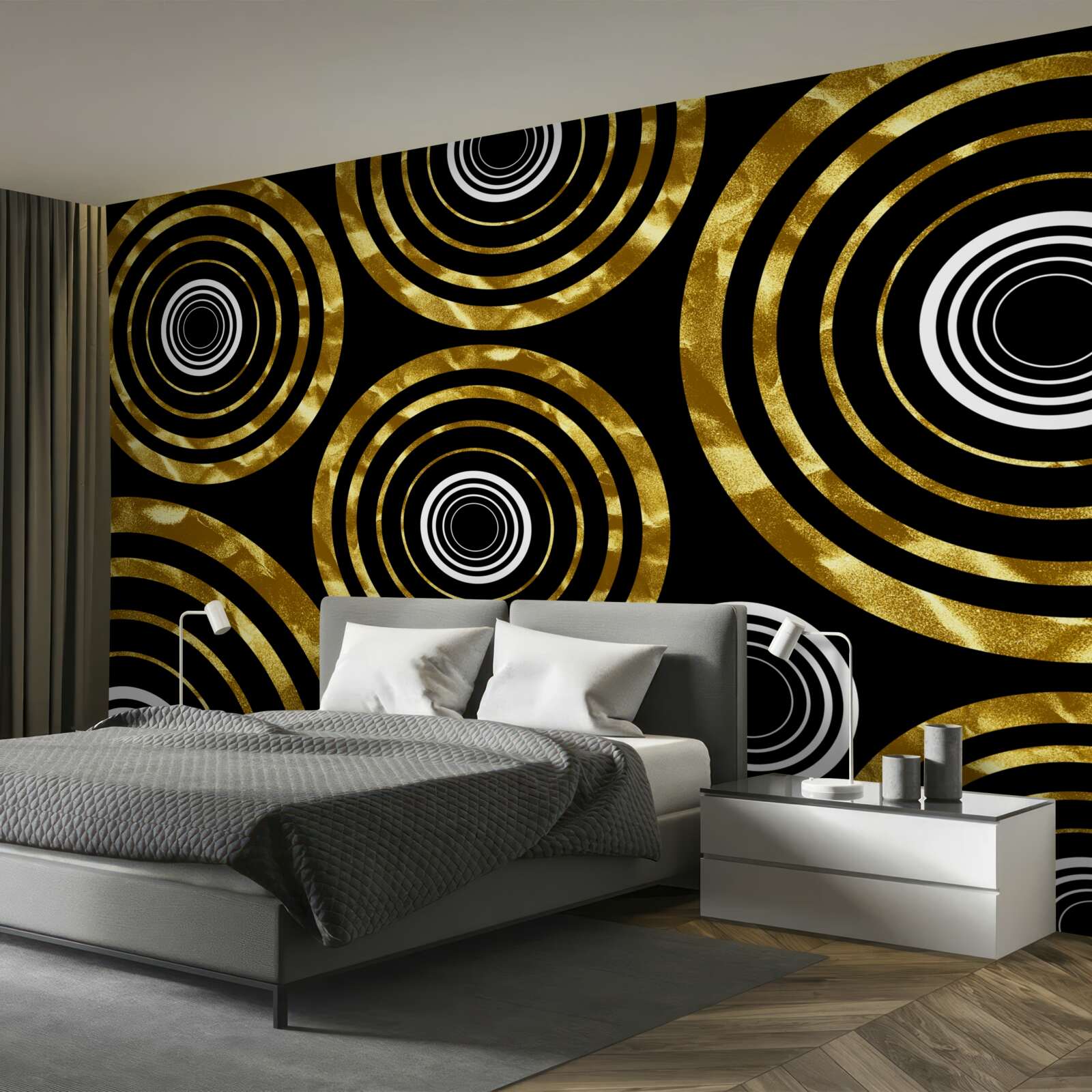 Fototapeta obrúčky zo zlata s bielym stredom