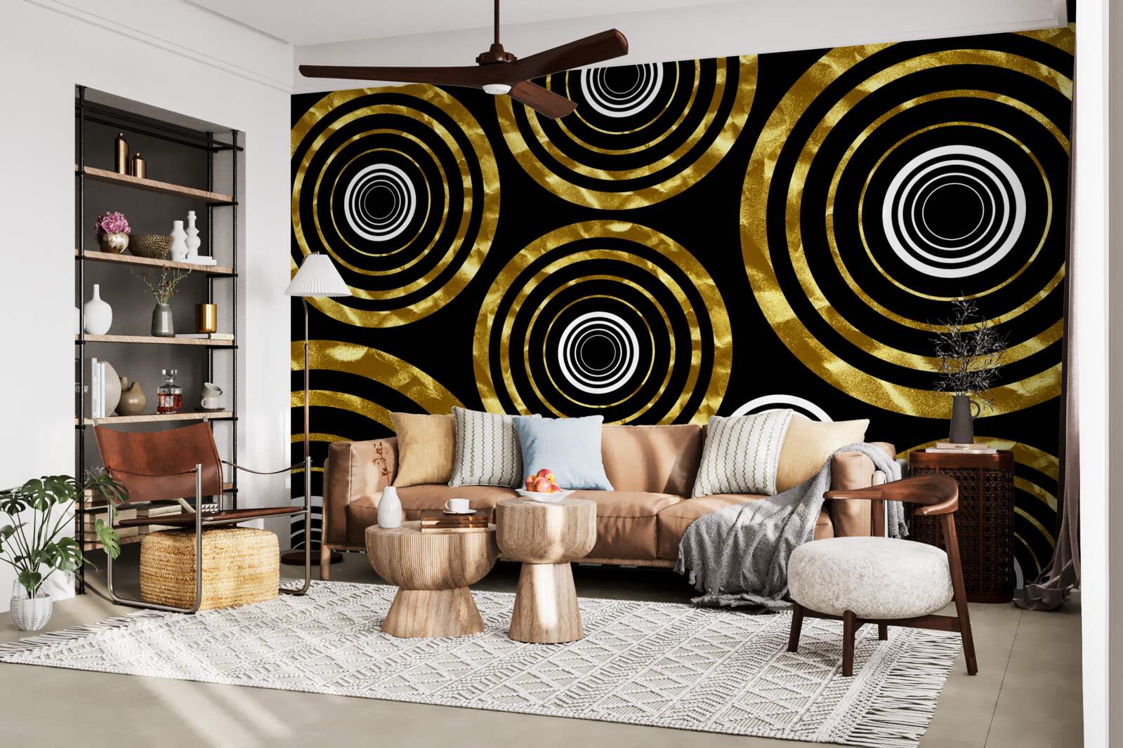 Fototapeta obrúčky zo zlata s bielym stredom