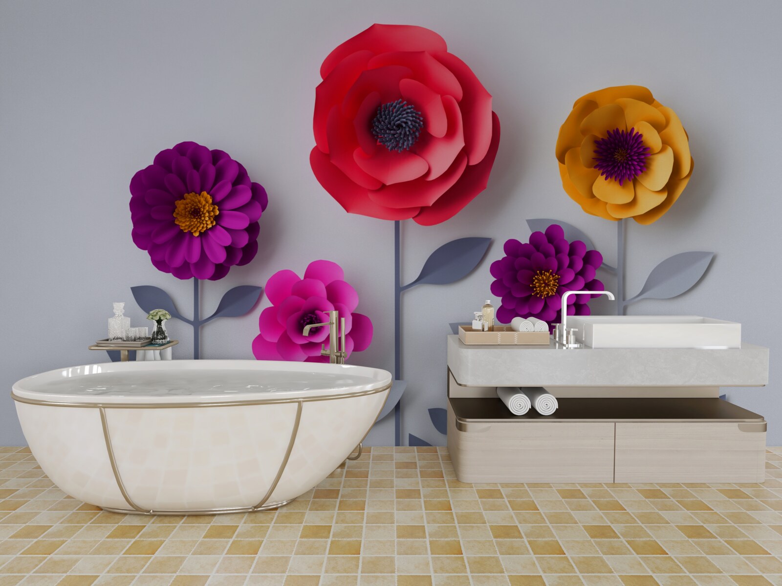 Fototapeta farebné kvety