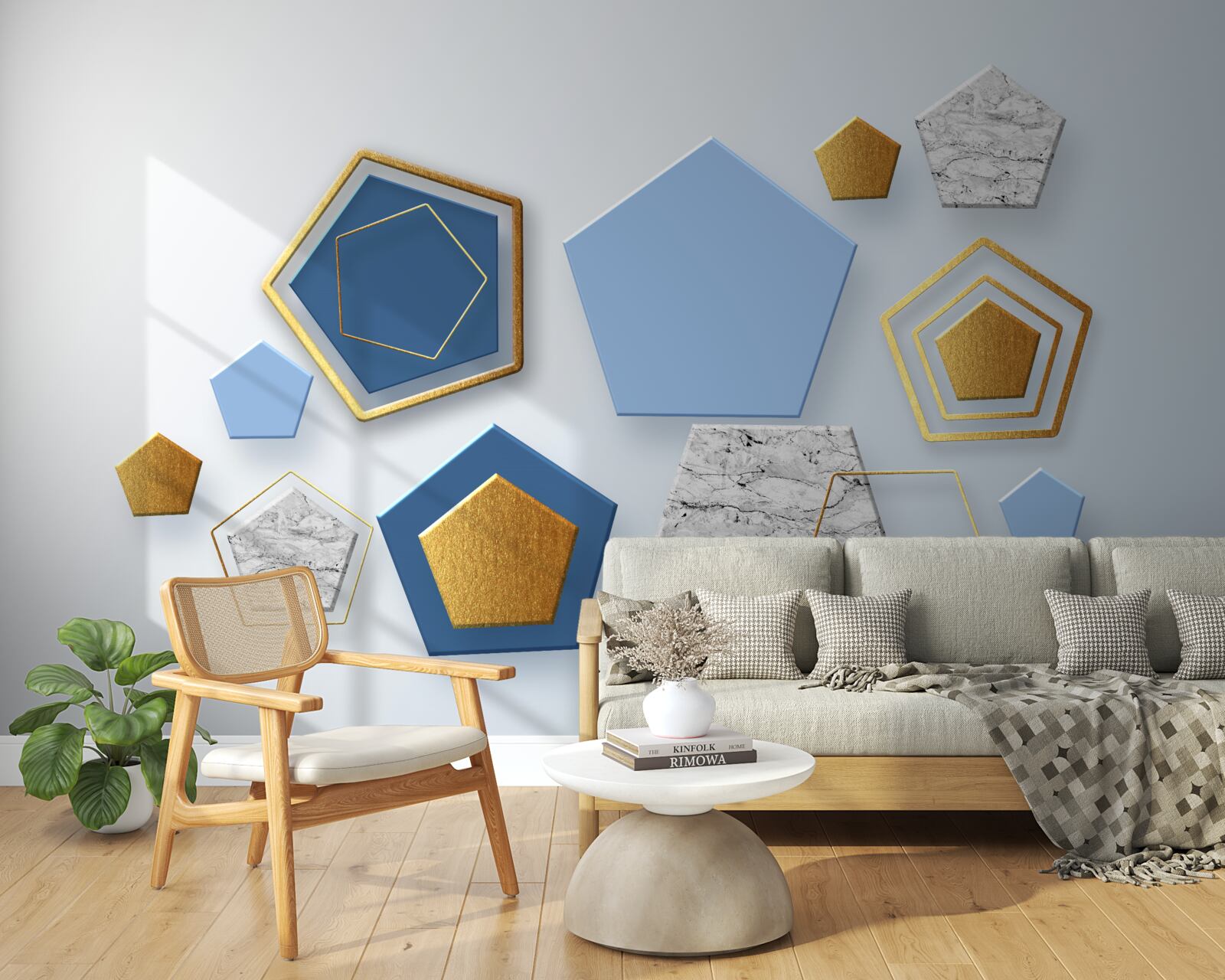 Fototapeta šesťuholníkov v rôznych farebných odtieňoch