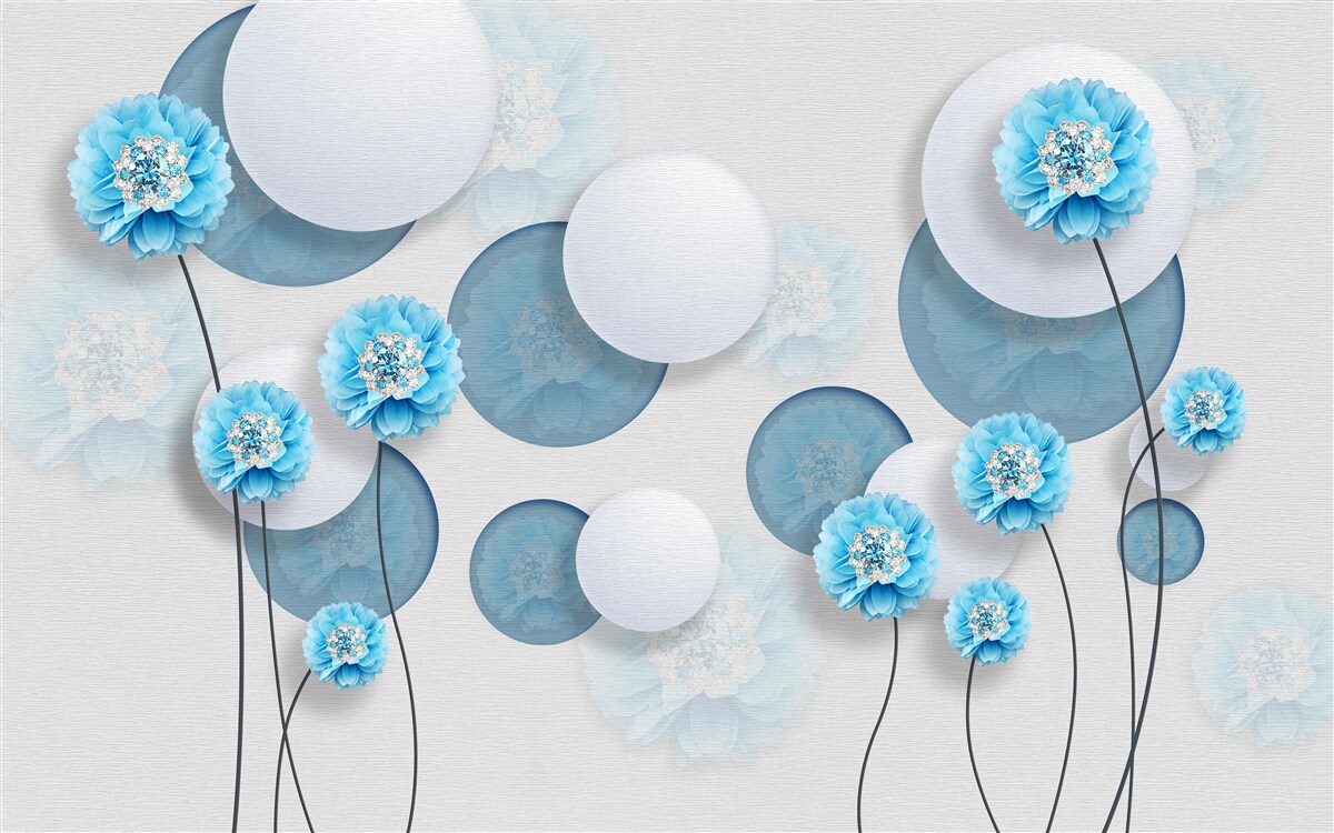 Fototapeta abstrakcie a modrých karafiátov