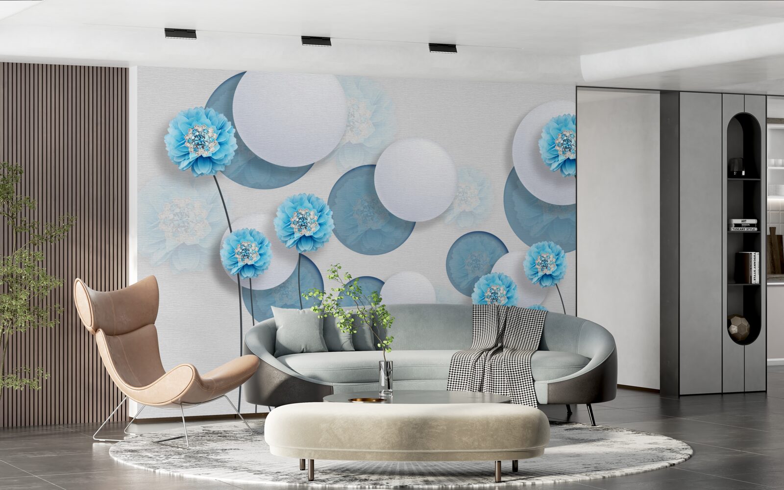 Fototapeta abstrakcie a modrých karafiátov