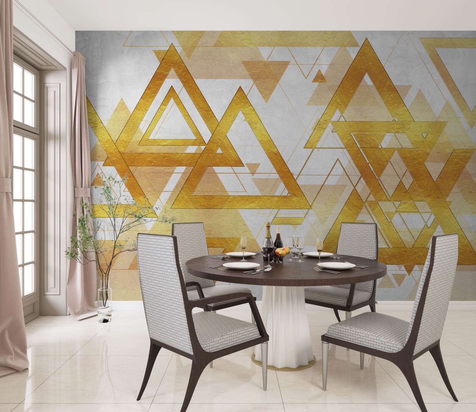 Fototapeta veľa zlatých trojuholníkov