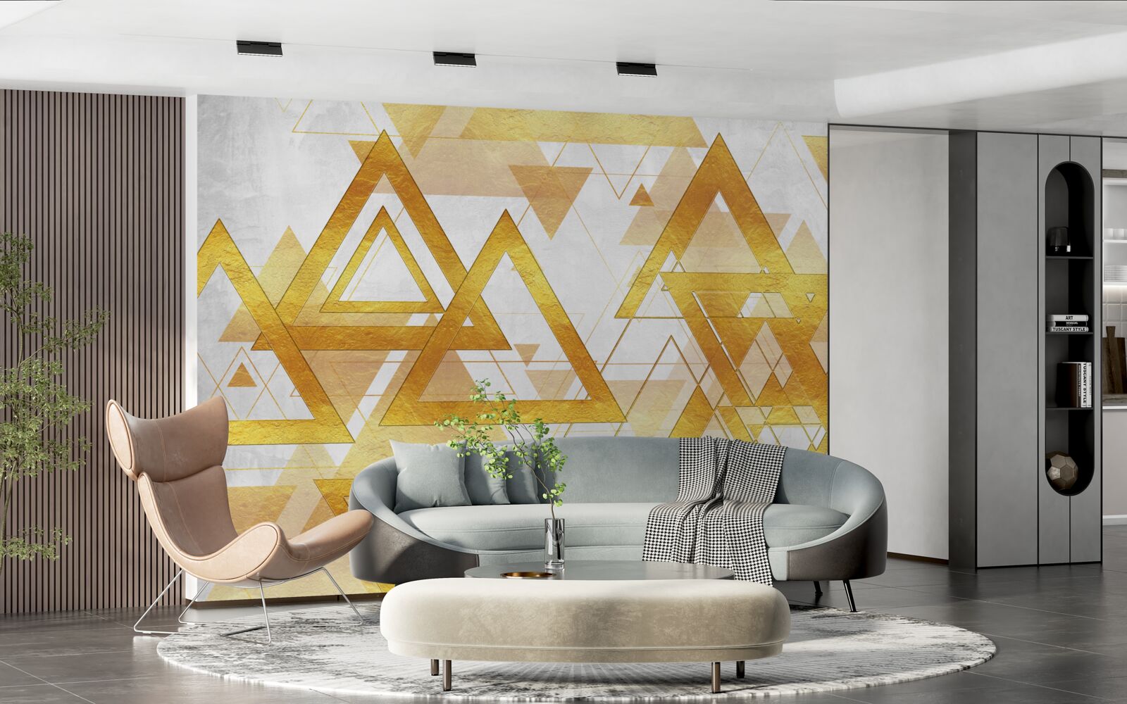 Fototapeta veľa zlatých trojuholníkov