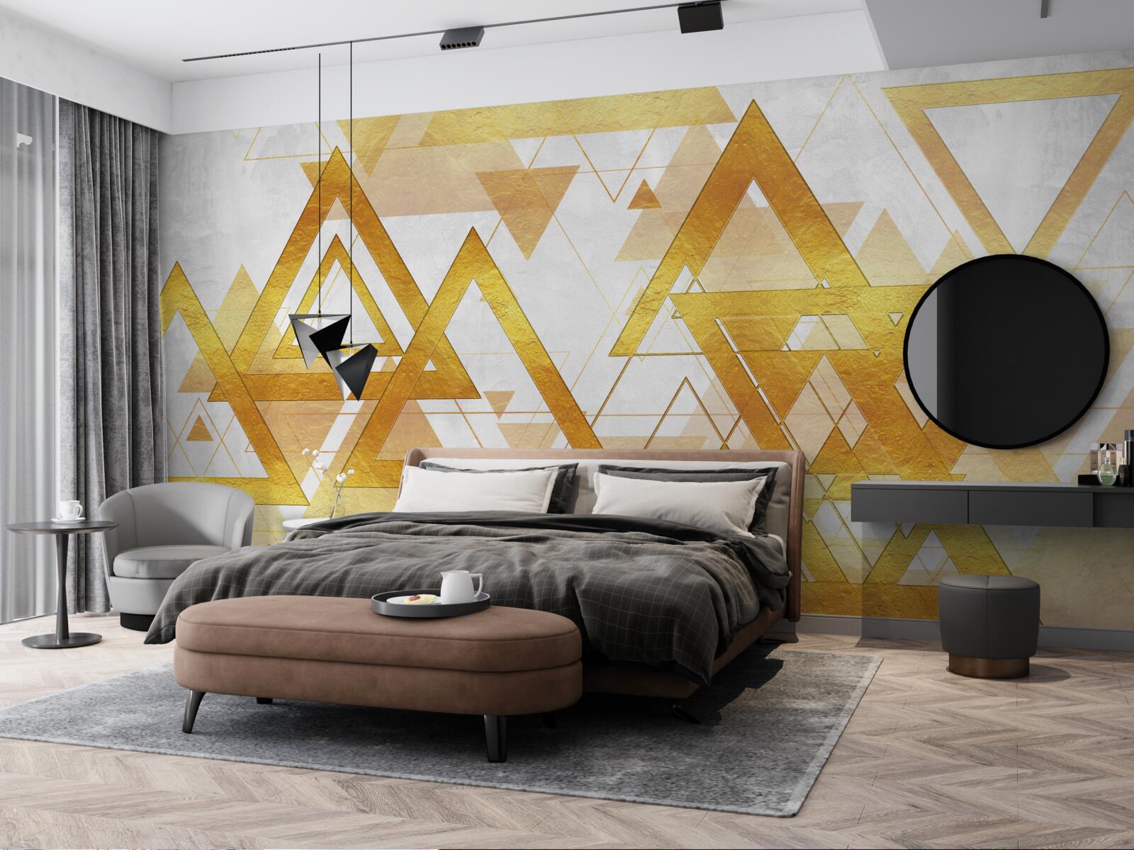 Fototapeta veľa zlatých trojuholníkov