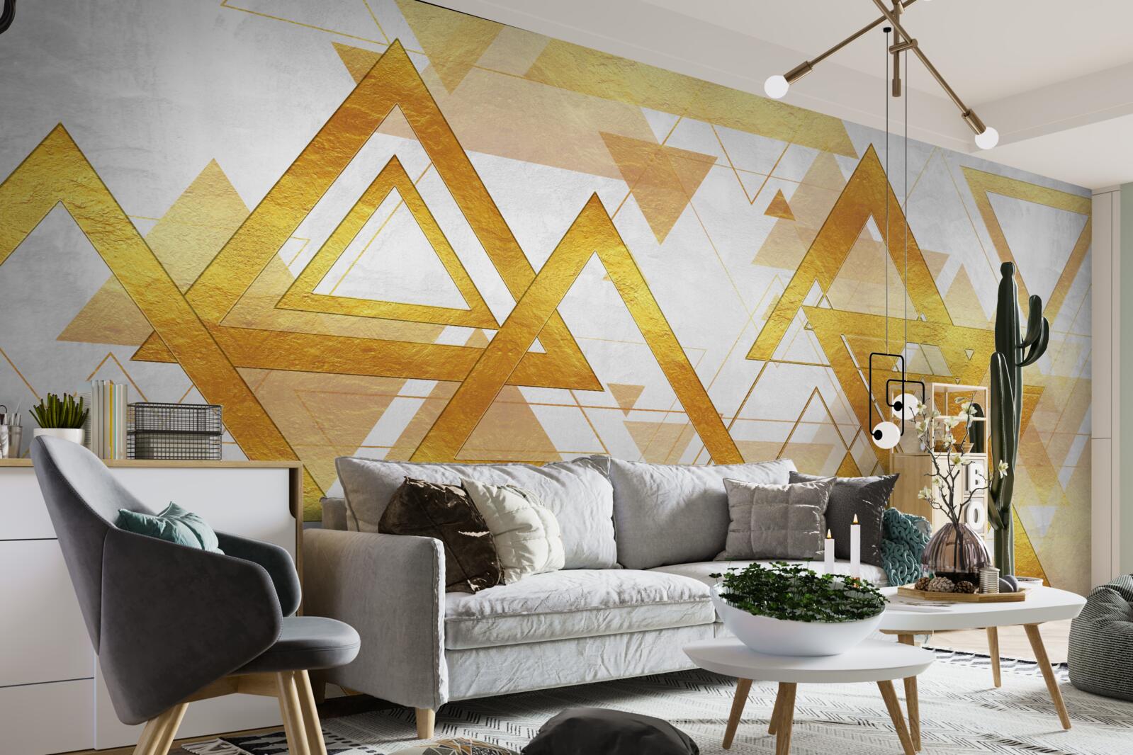 Fototapeta veľa zlatých trojuholníkov