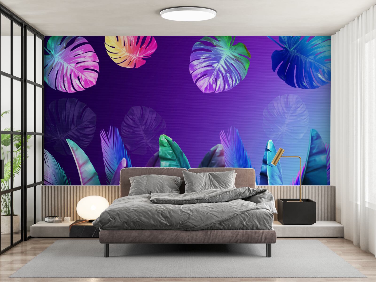 Fototapeta tropické listy v gradientných odtieňoch