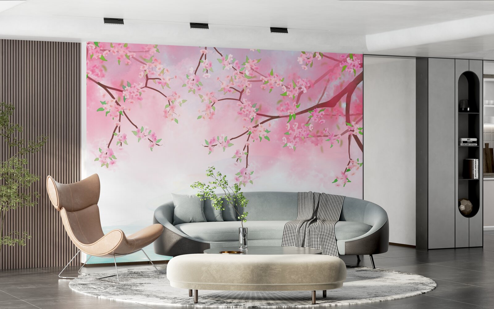 Fototapeta kvety ruží kvitnú na vetvách stromov