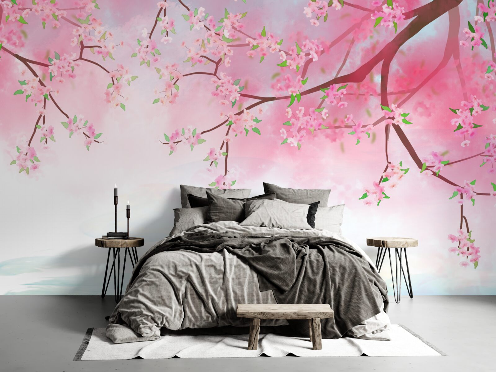 Fototapeta kvety ruží kvitnú na vetvách stromov