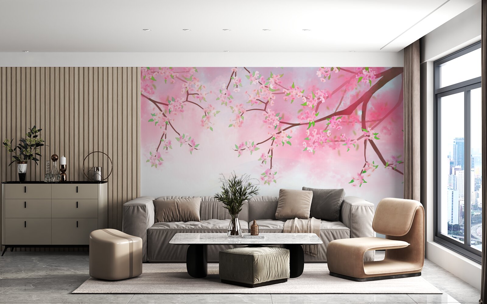 Fototapeta kvety ruží kvitnú na vetvách stromov