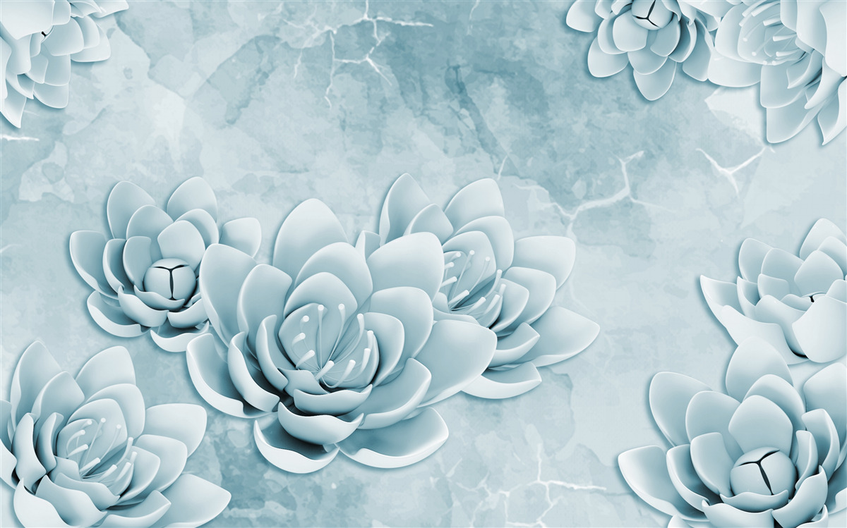 Fototapeta kvety s jemným modrým nádychom