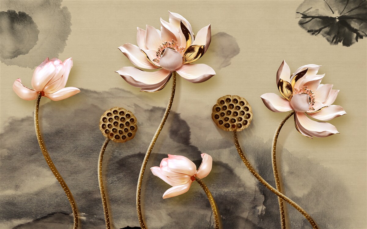 Fototapeta ružové puky kvetov sa hojdajú vo vetre