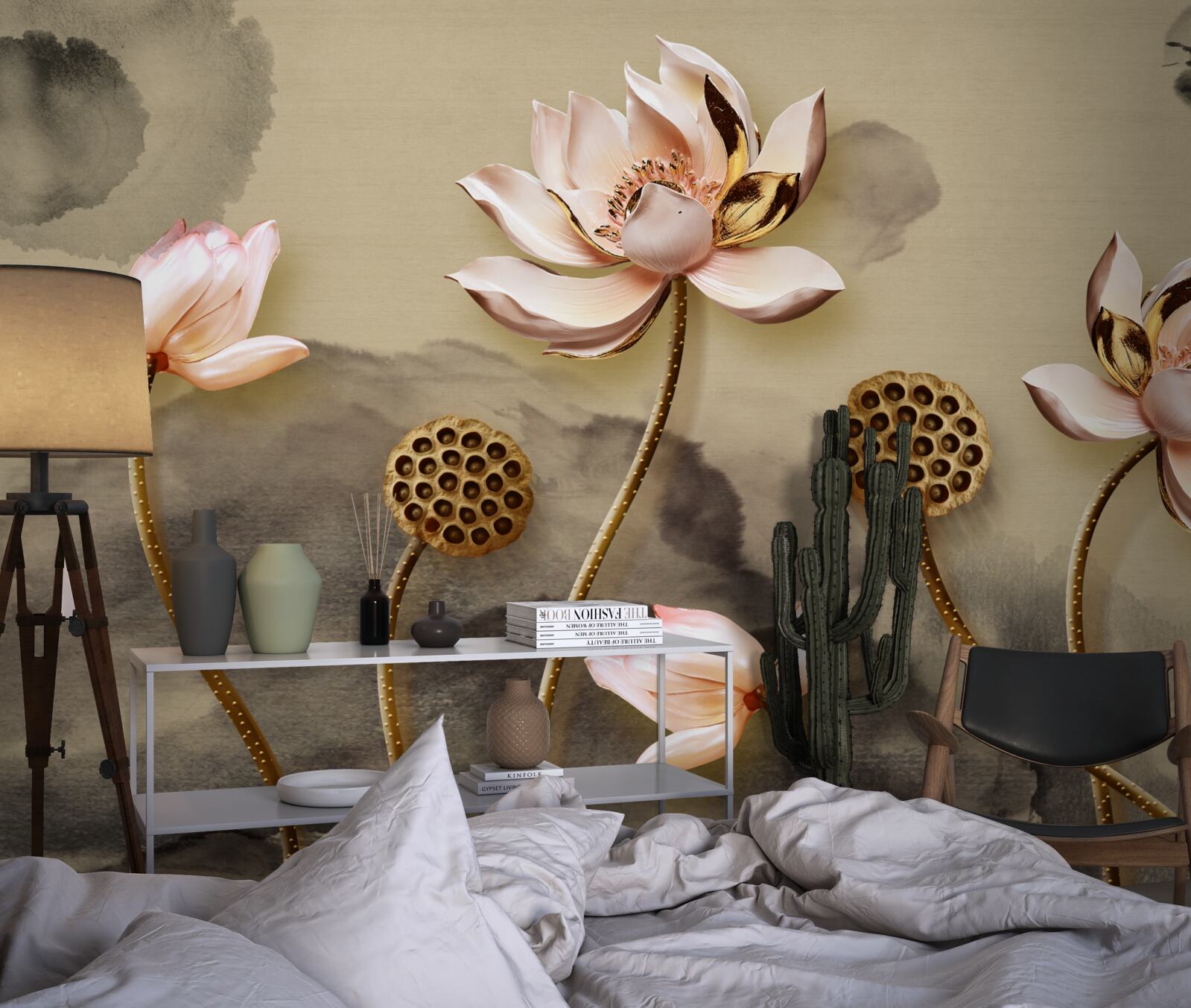 Fototapeta ružové puky kvetov sa hojdajú vo vetre