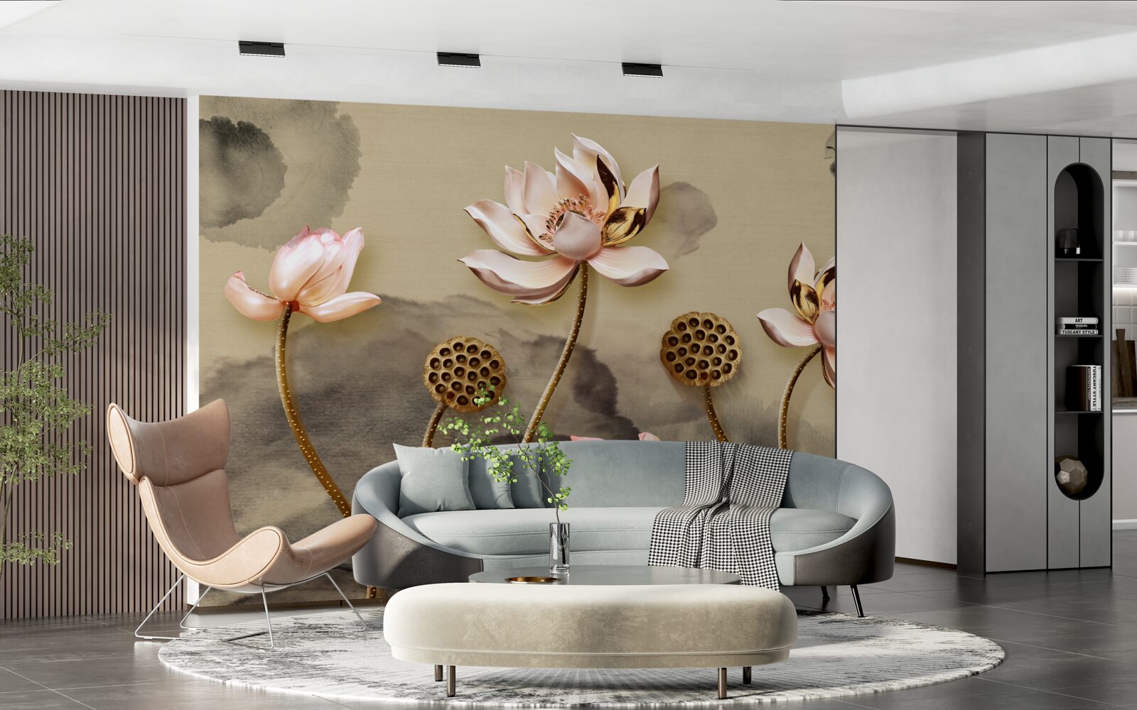 Fototapeta ružové puky kvetov sa hojdajú vo vetre