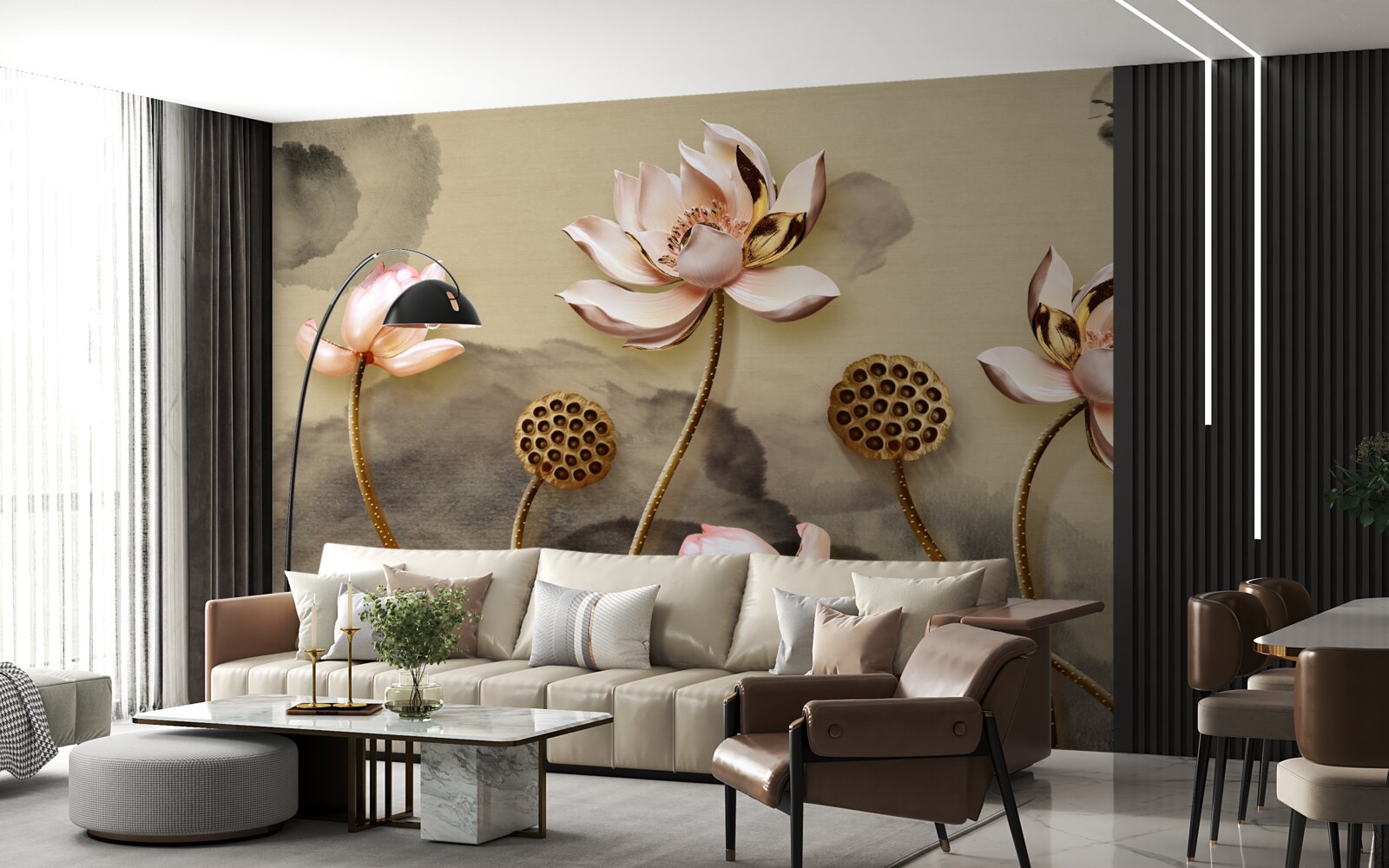 Fototapeta ružové puky kvetov sa hojdajú vo vetre