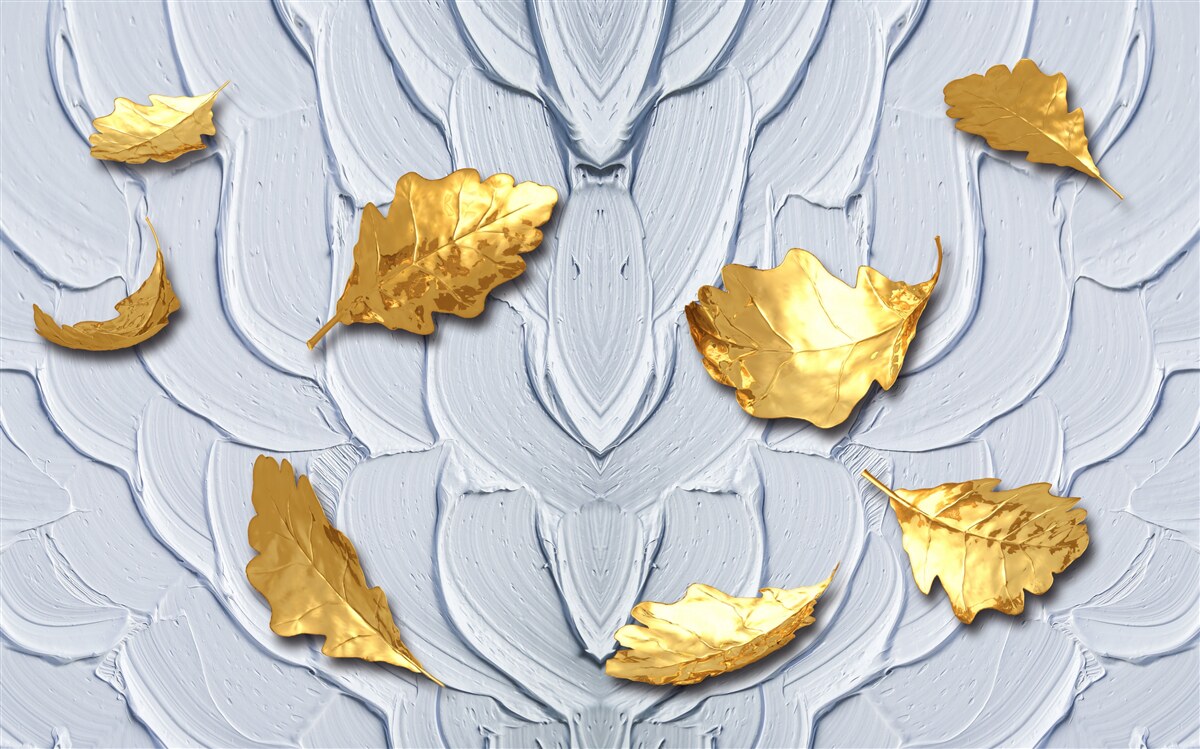 Fototapeta zlaté listy sa usadzujú na vodnej hladine