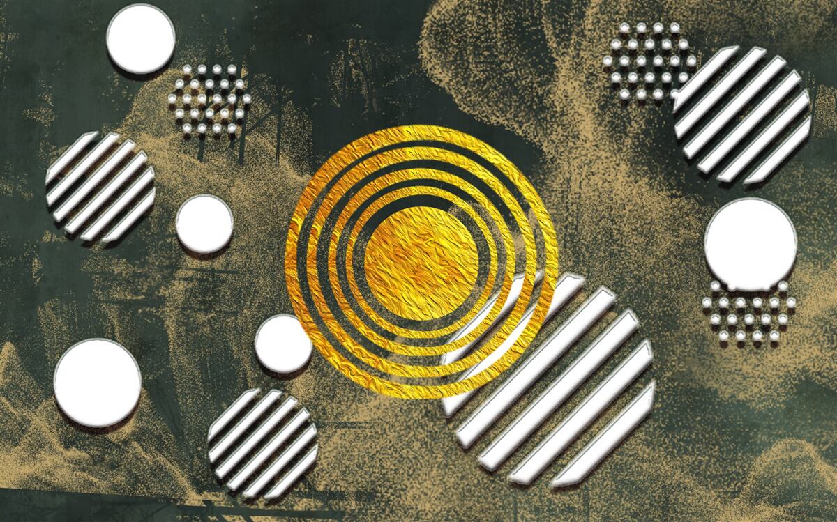 Fototapeta fúzia rôznych foriem na hmlistom pozadí