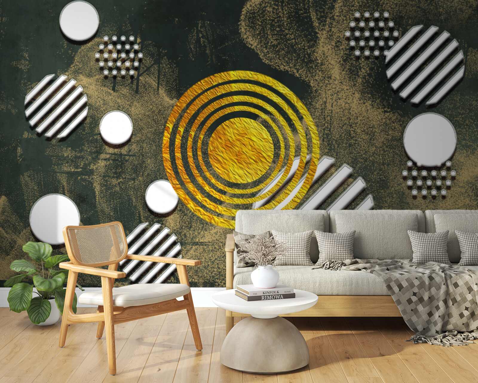 Fototapeta fúzia rôznych foriem na hmlistom pozadí