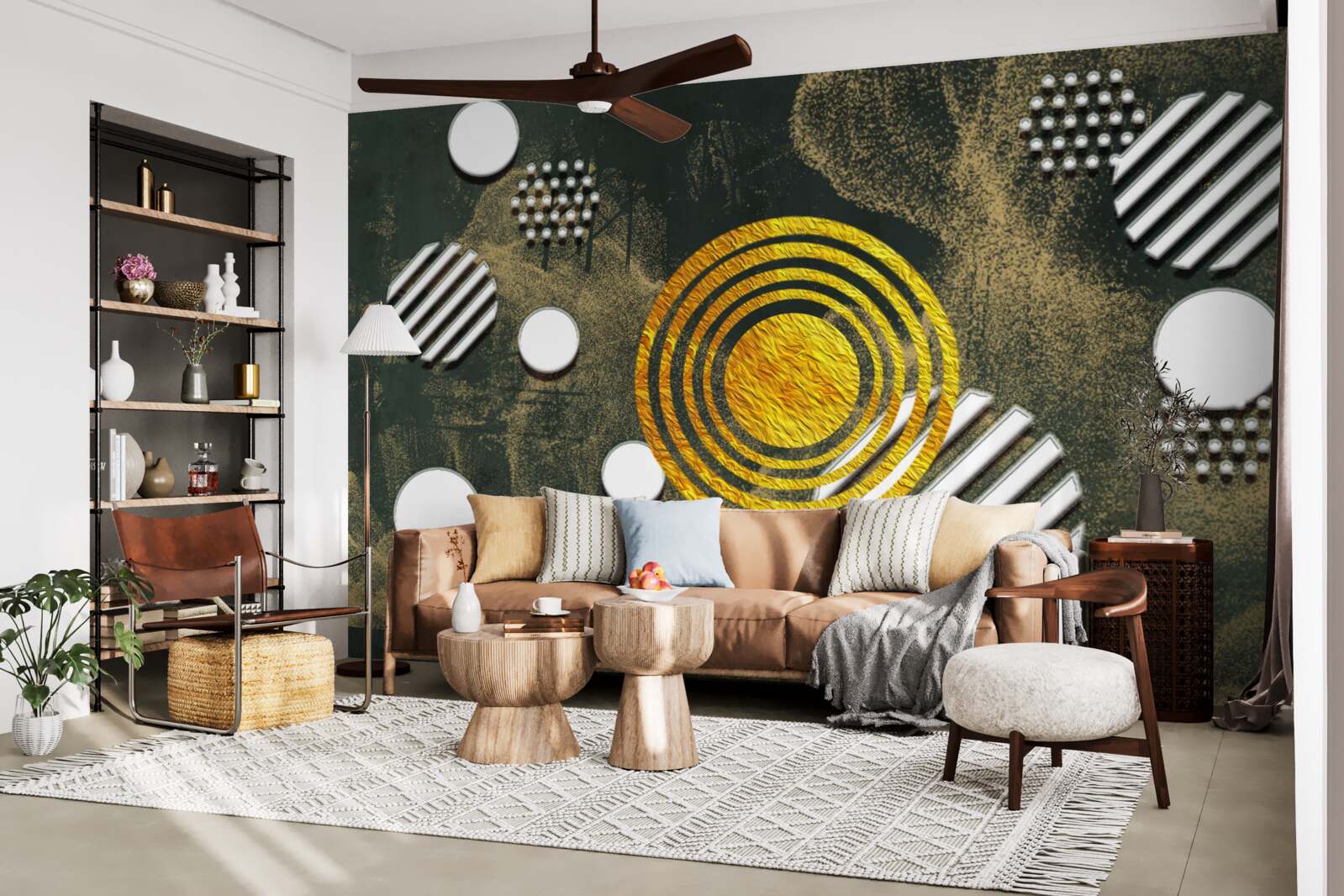 Fototapeta fúzia rôznych foriem na hmlistom pozadí