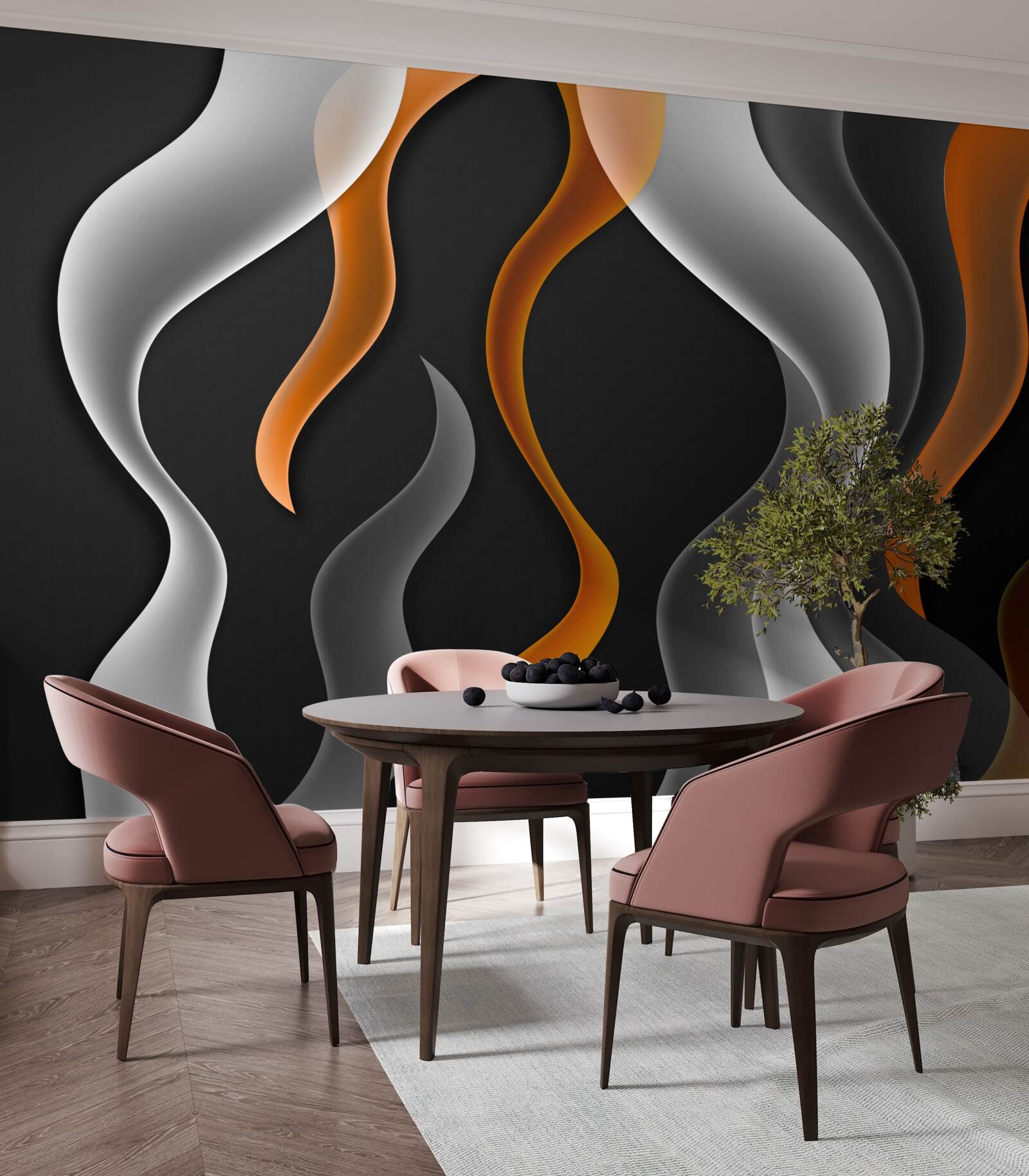 Fototapeta vlny odtieňov sivej a hnedej