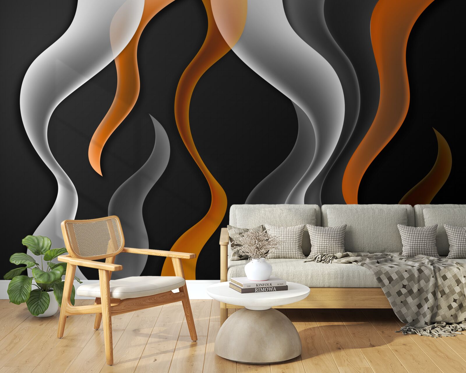 Fototapeta vlny odtieňov sivej a hnedej