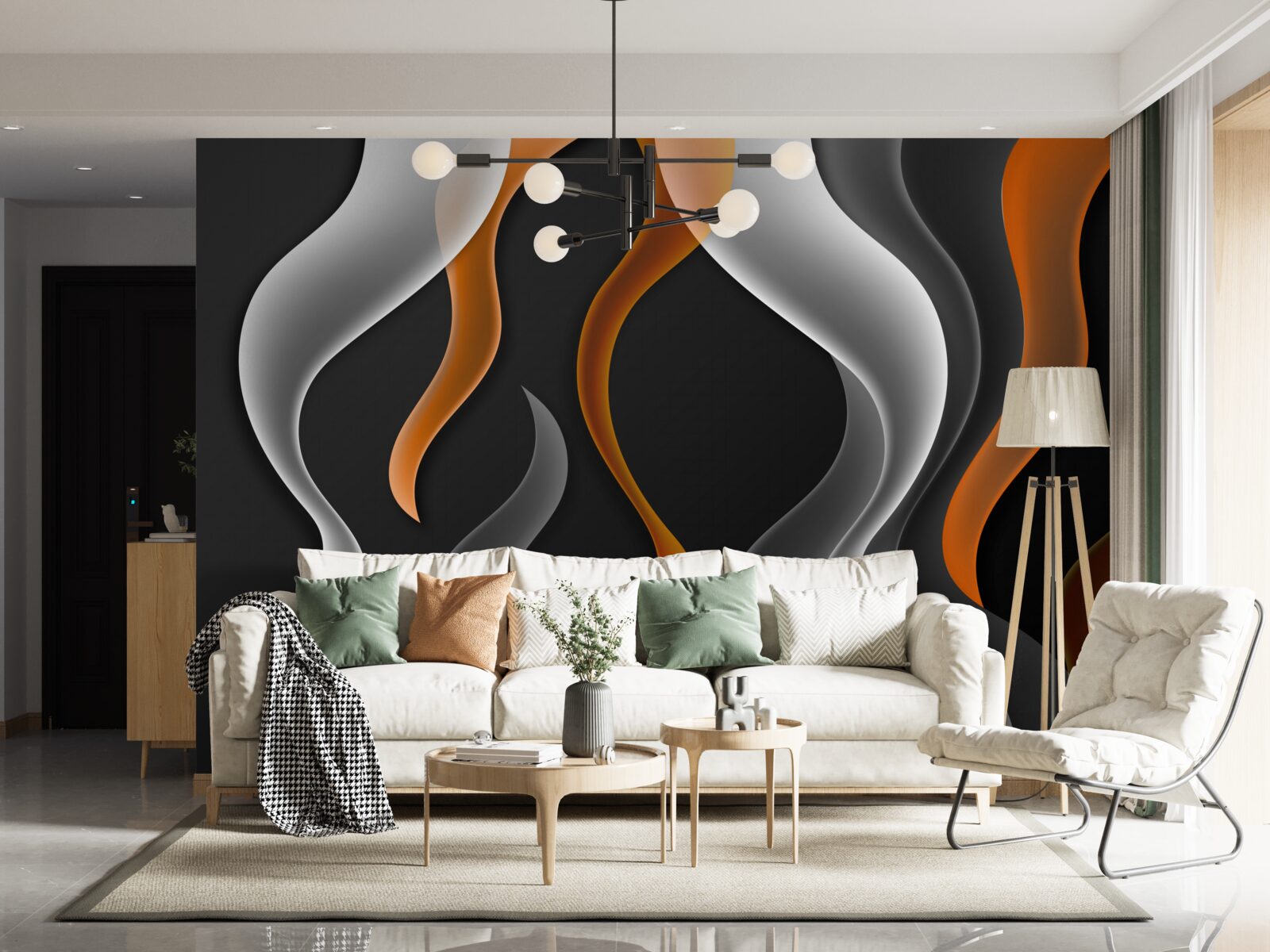 Fototapeta vlny odtieňov sivej a hnedej