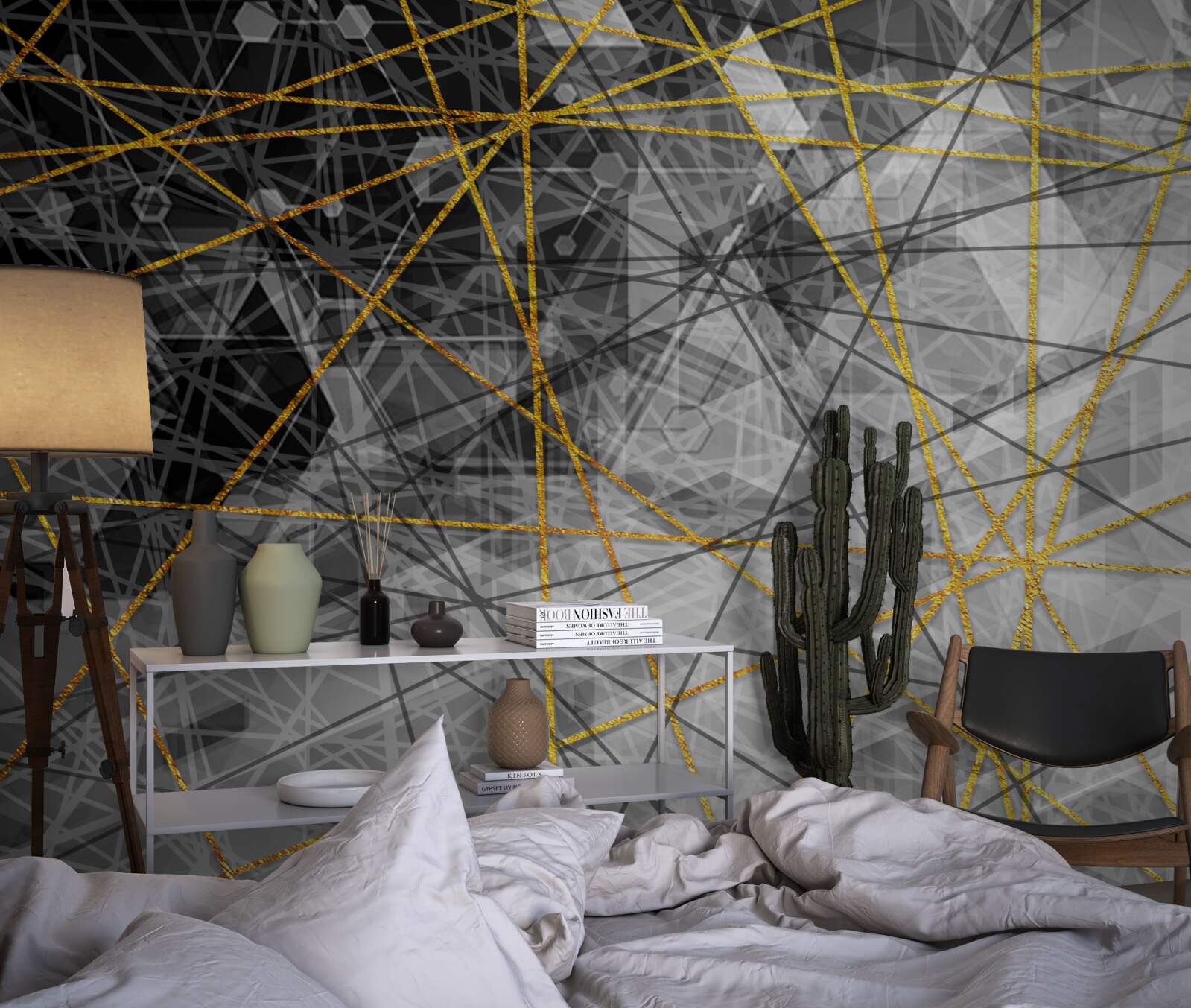 Fototapeta zlatá niť a kamene