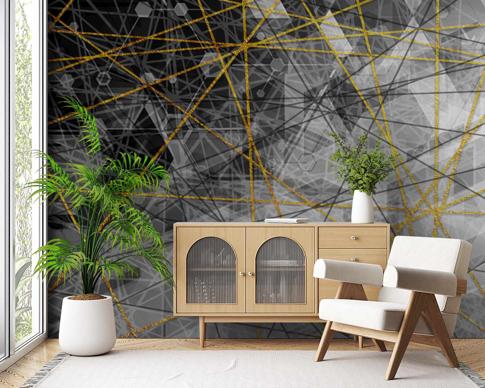 Fototapeta zlatá niť a kamene