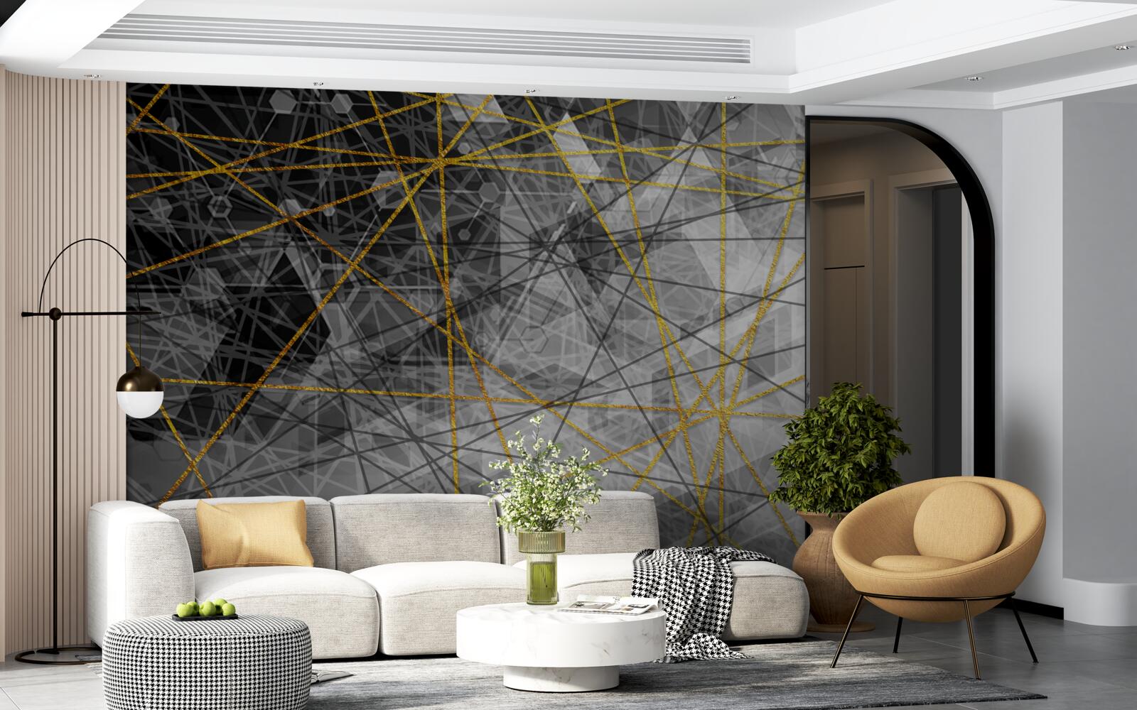 Fototapeta zlatá niť a kamene