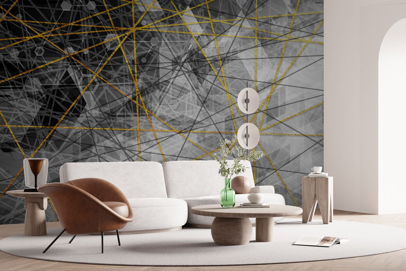 Fototapeta zlatá niť a kamene