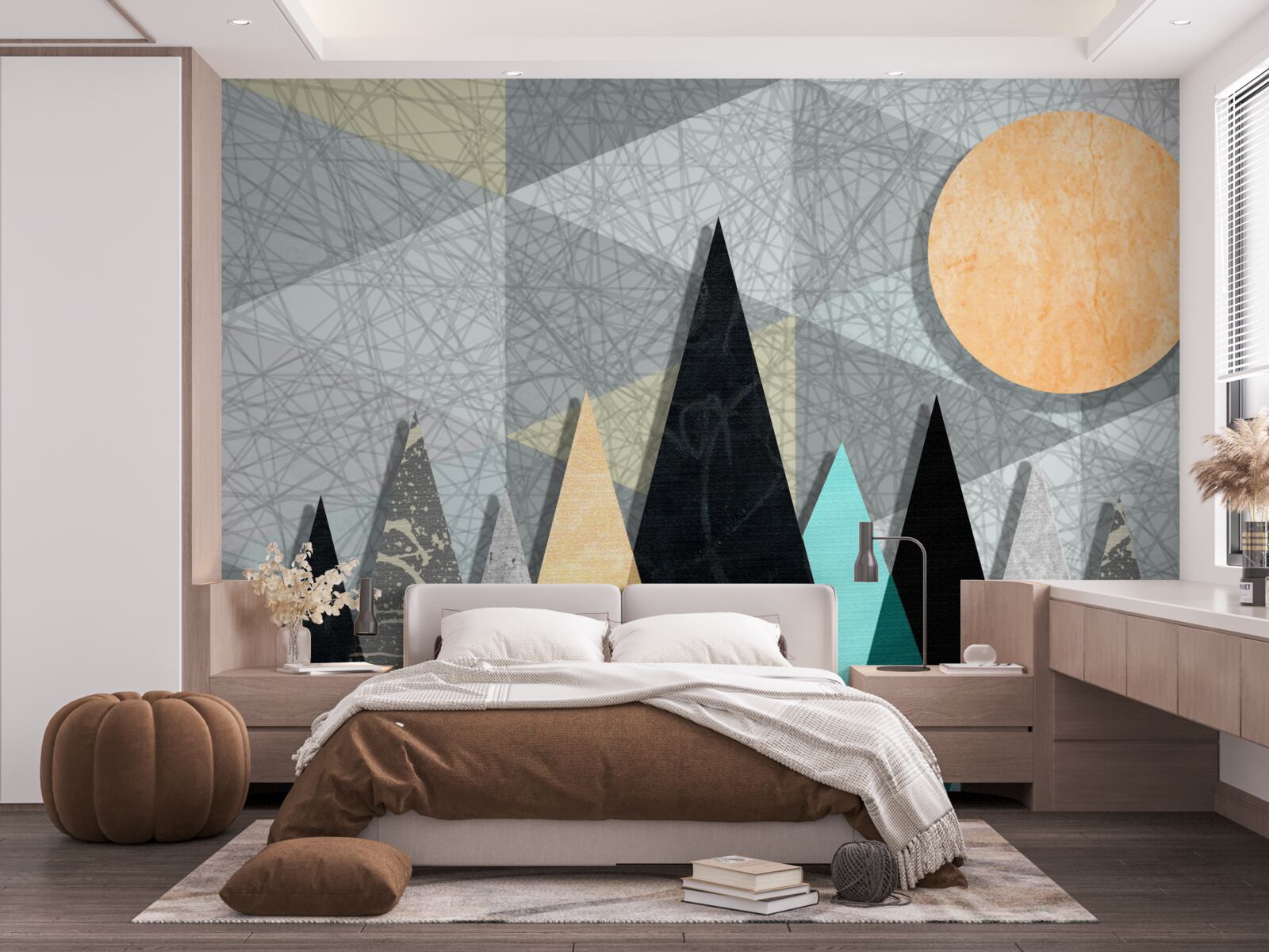 Fototapeta zapadajúce slnko nad borovicovým lesom