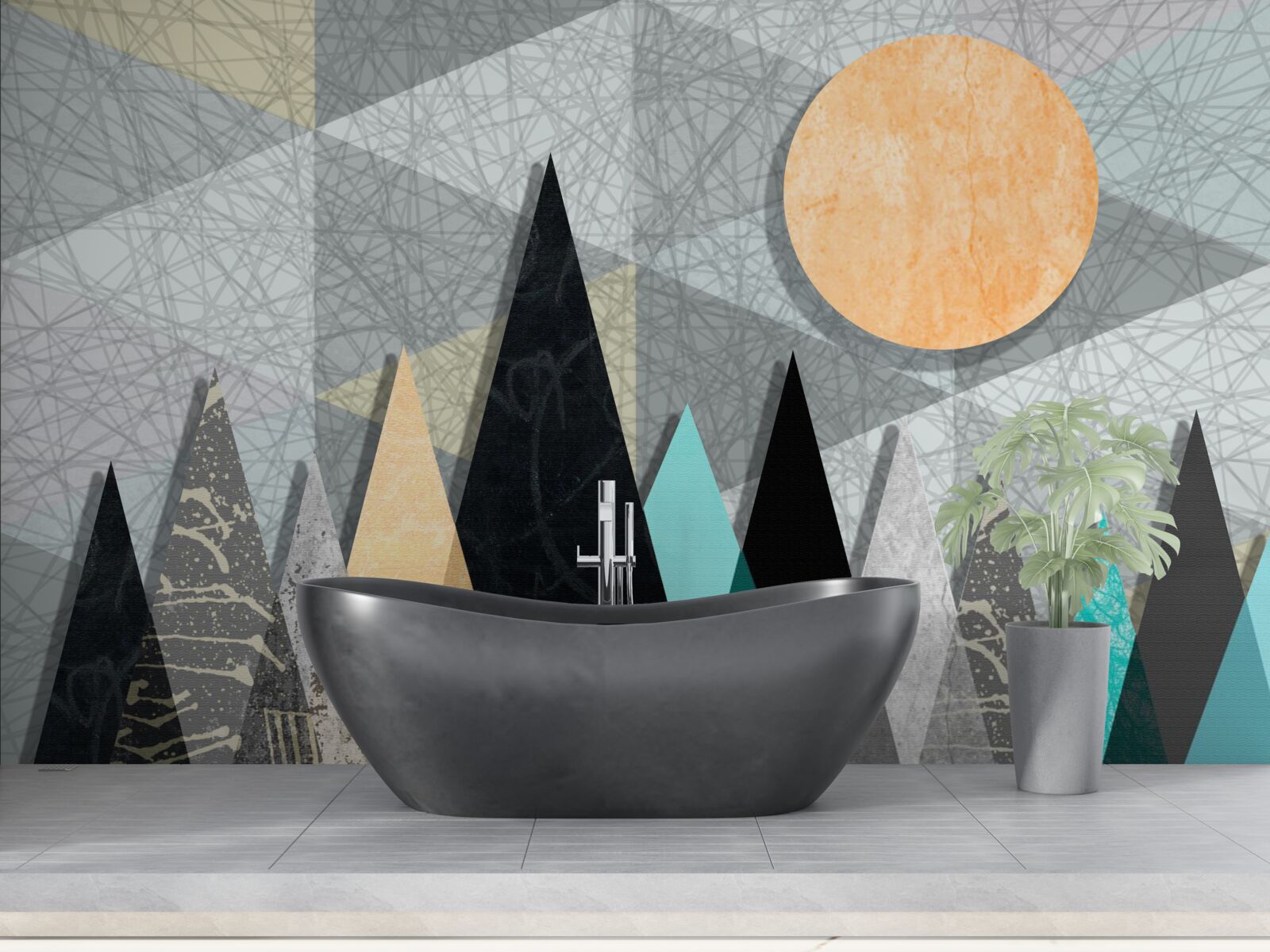 Fototapeta zapadajúce slnko nad borovicovým lesom