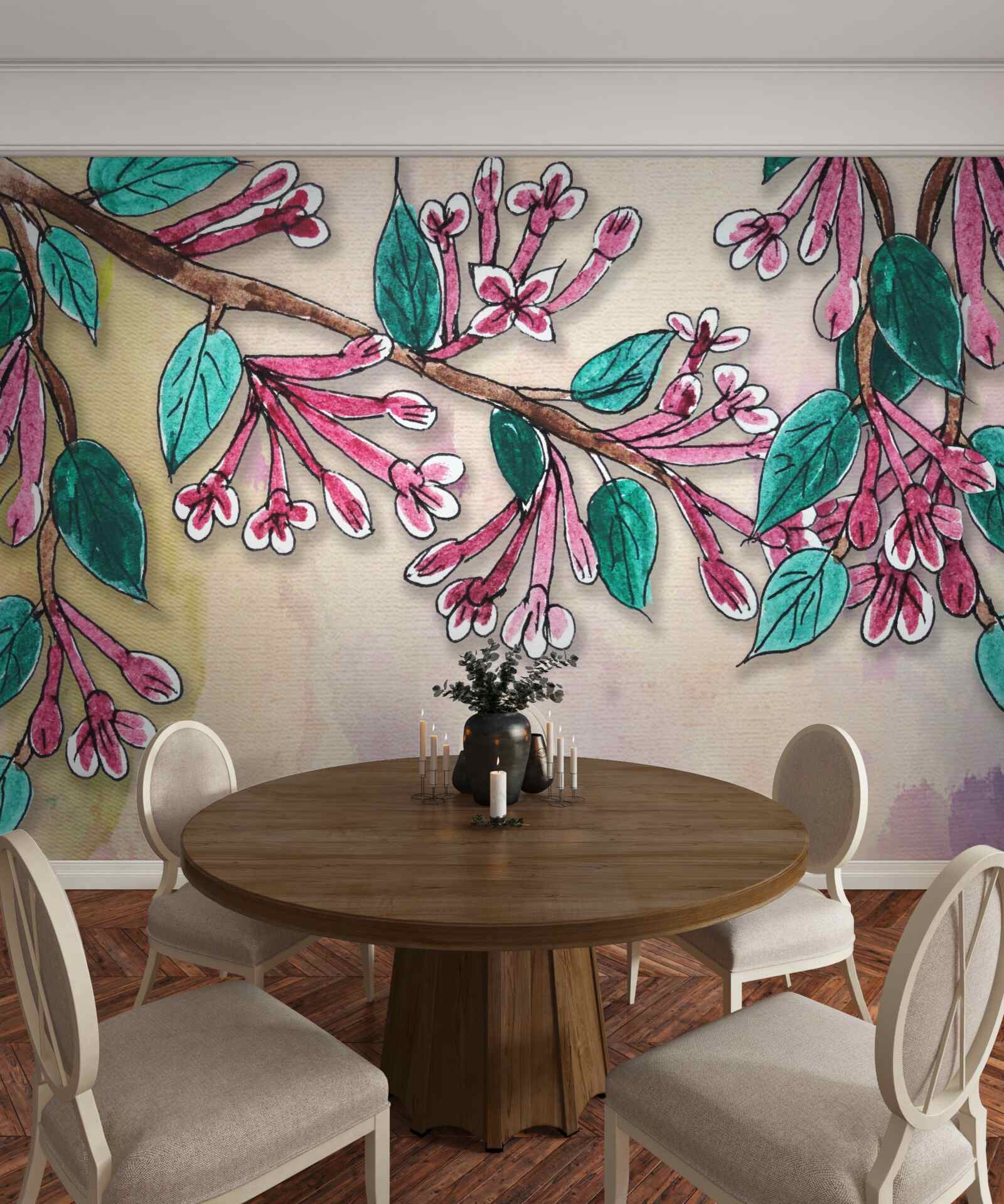 Fototapeta vetva sakury kvitne a odchádza