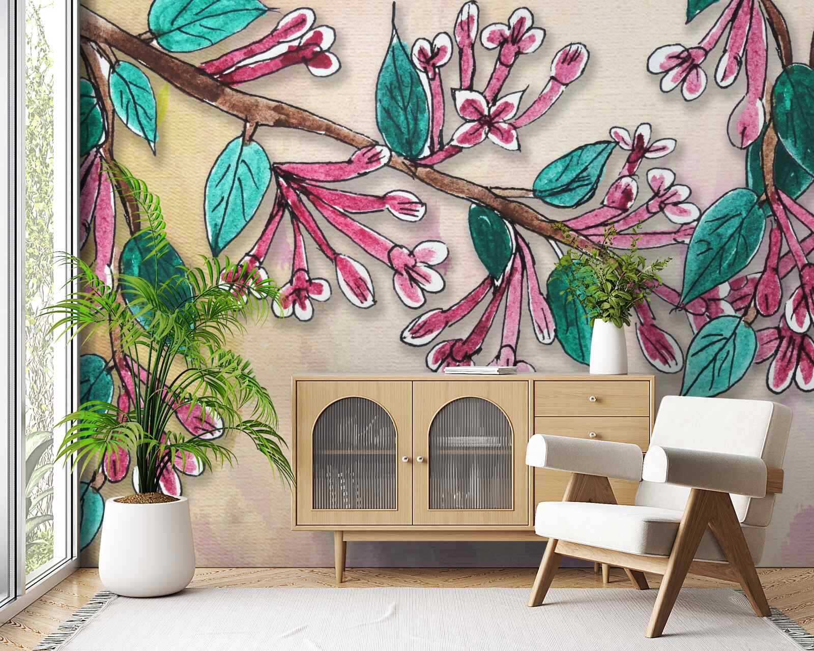 Fototapeta vetva sakury kvitne a odchádza