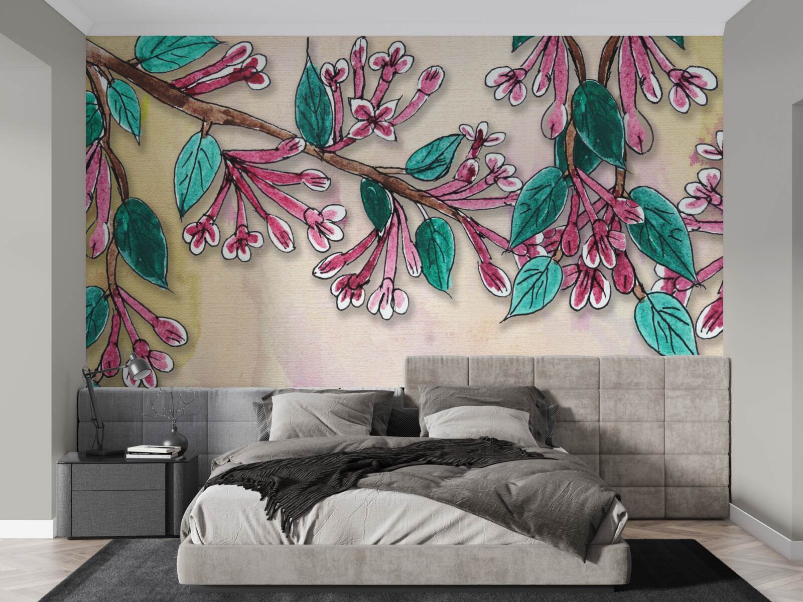 Fototapeta vetva sakury kvitne a odchádza