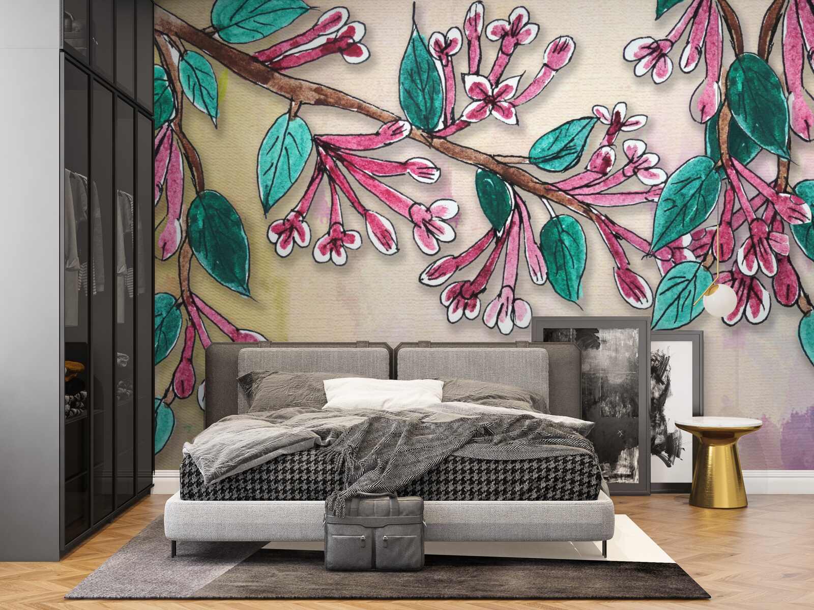 Fototapeta vetva sakury kvitne a odchádza