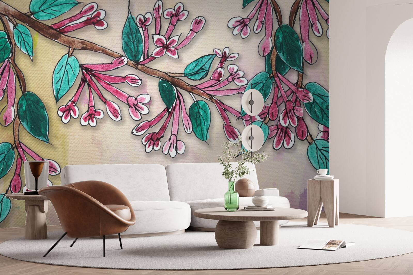 Fototapeta vetva sakury kvitne a odchádza