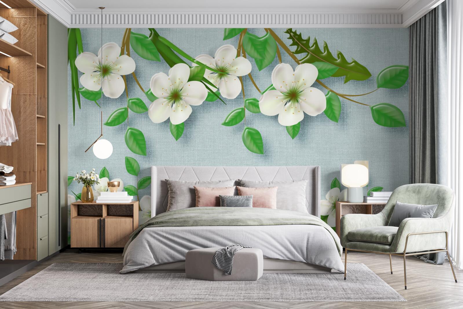 Fototapeta kvitnúce stromy na jar proti modrej oblohe