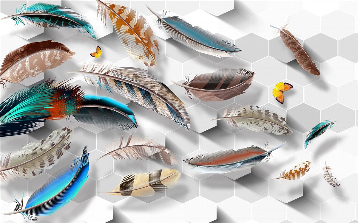 Fototapeta sada ozdobných pierok