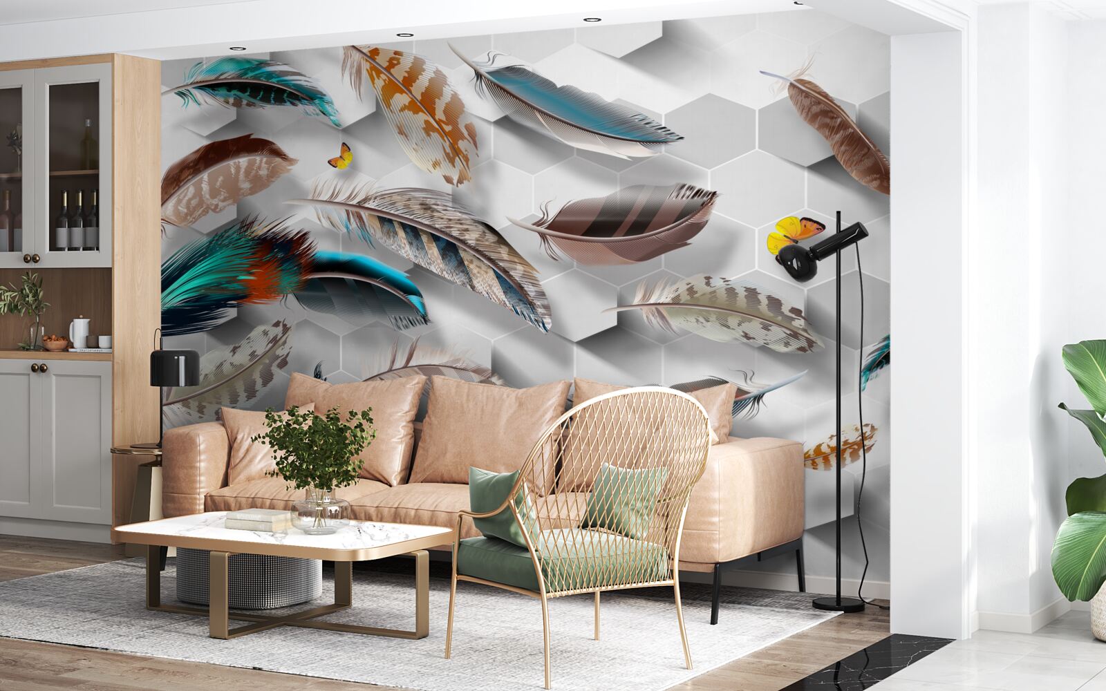 Fototapeta sada ozdobných pierok