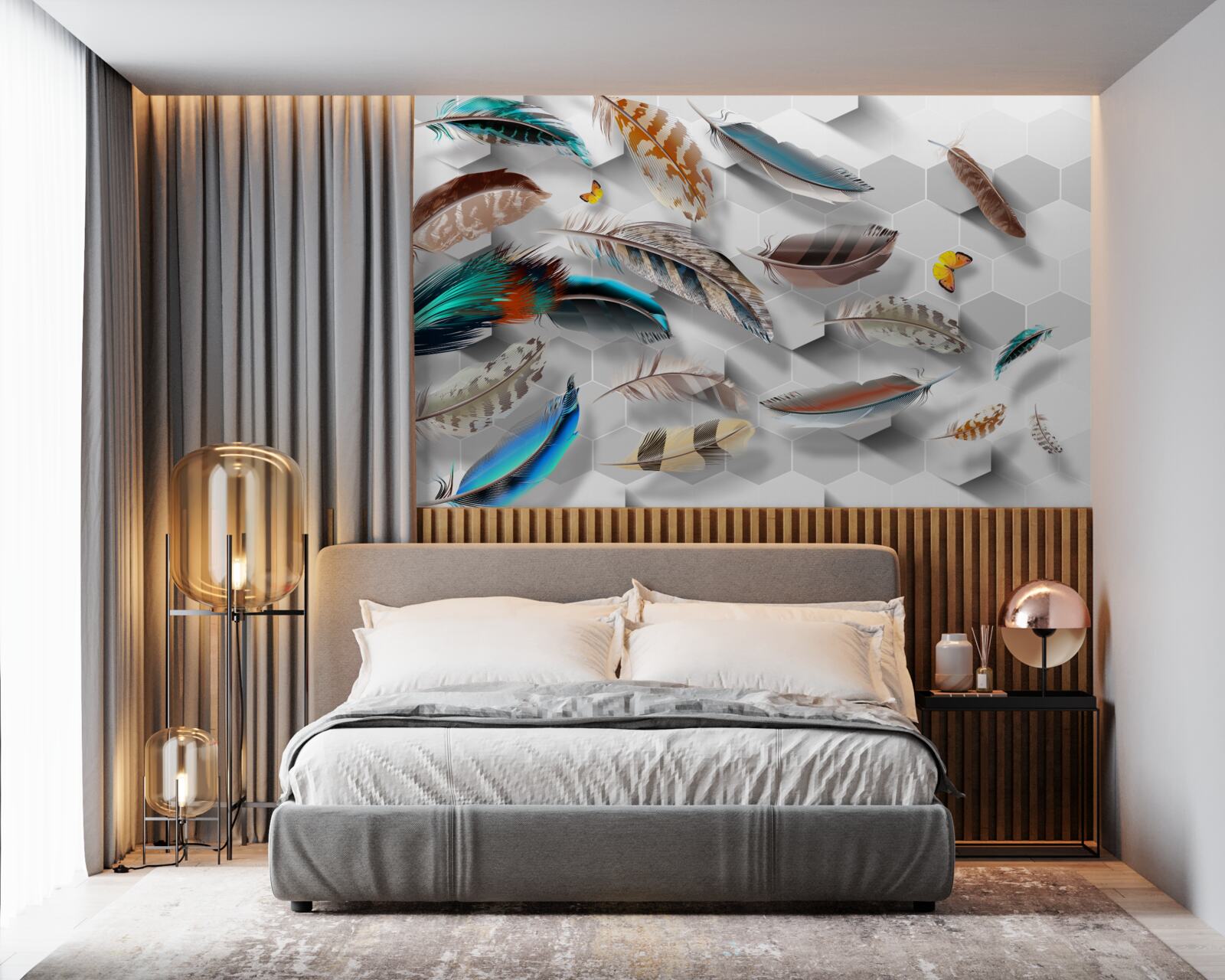 Fototapeta sada ozdobných pierok