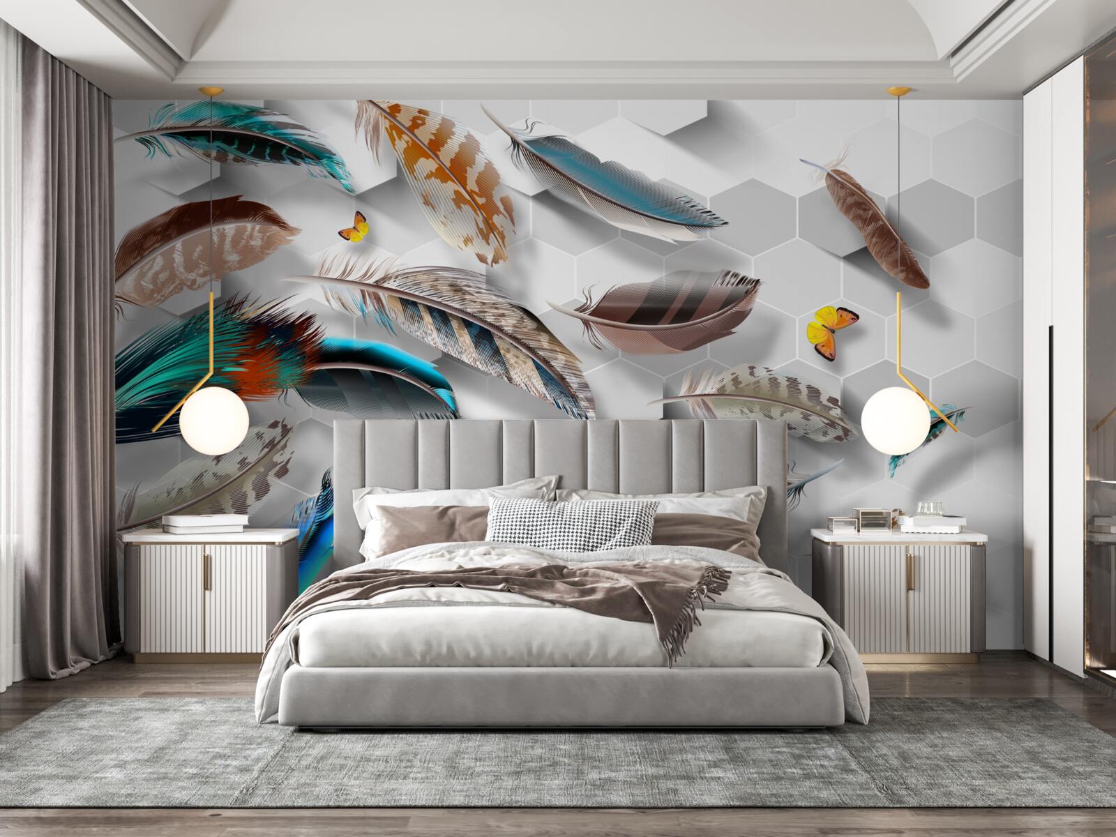 Fototapeta sada ozdobných pierok