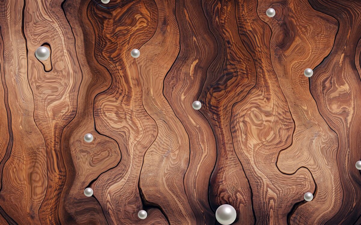 Fototapeta textúrované drevo a perly