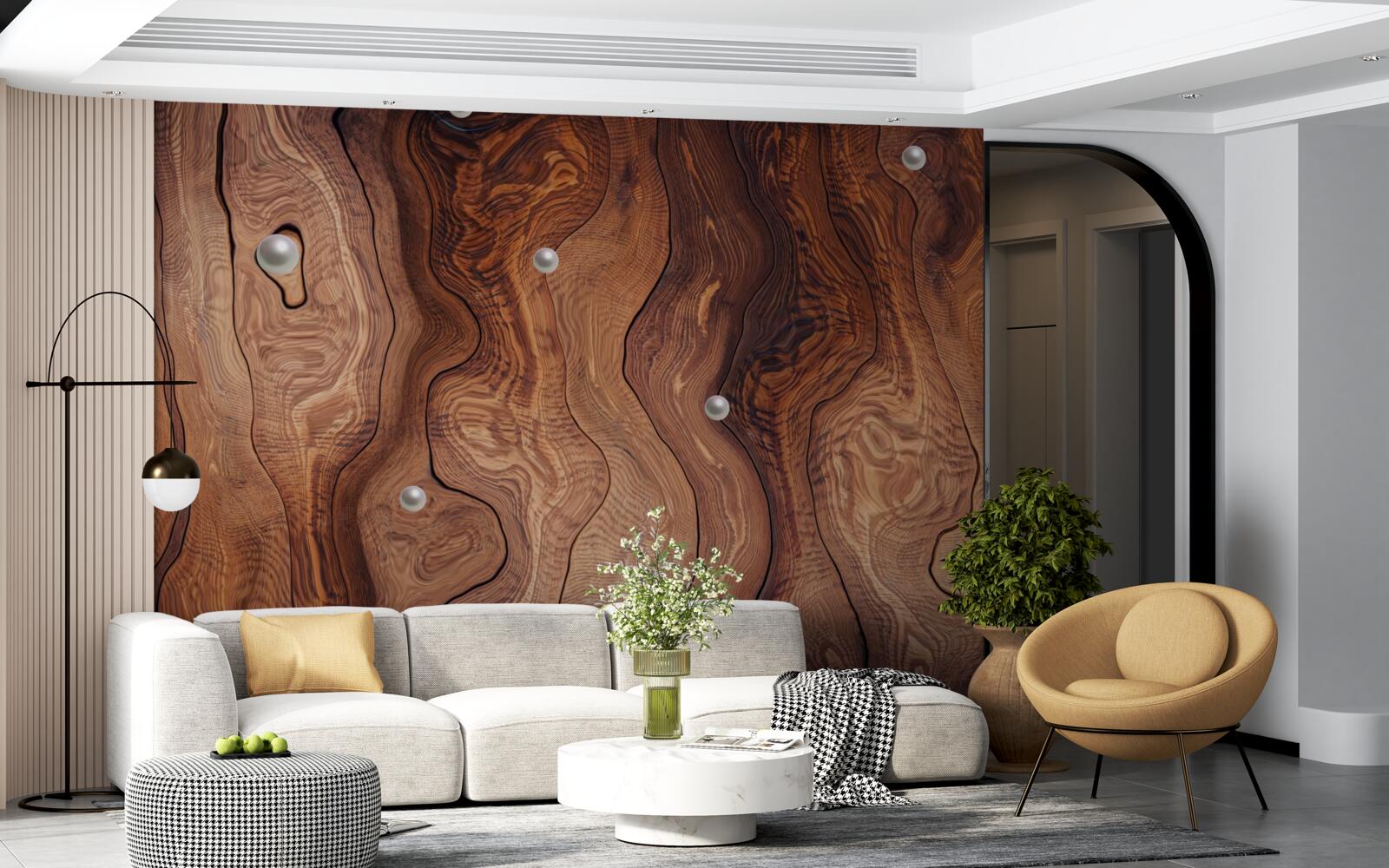 Fototapeta textúrované drevo a perly