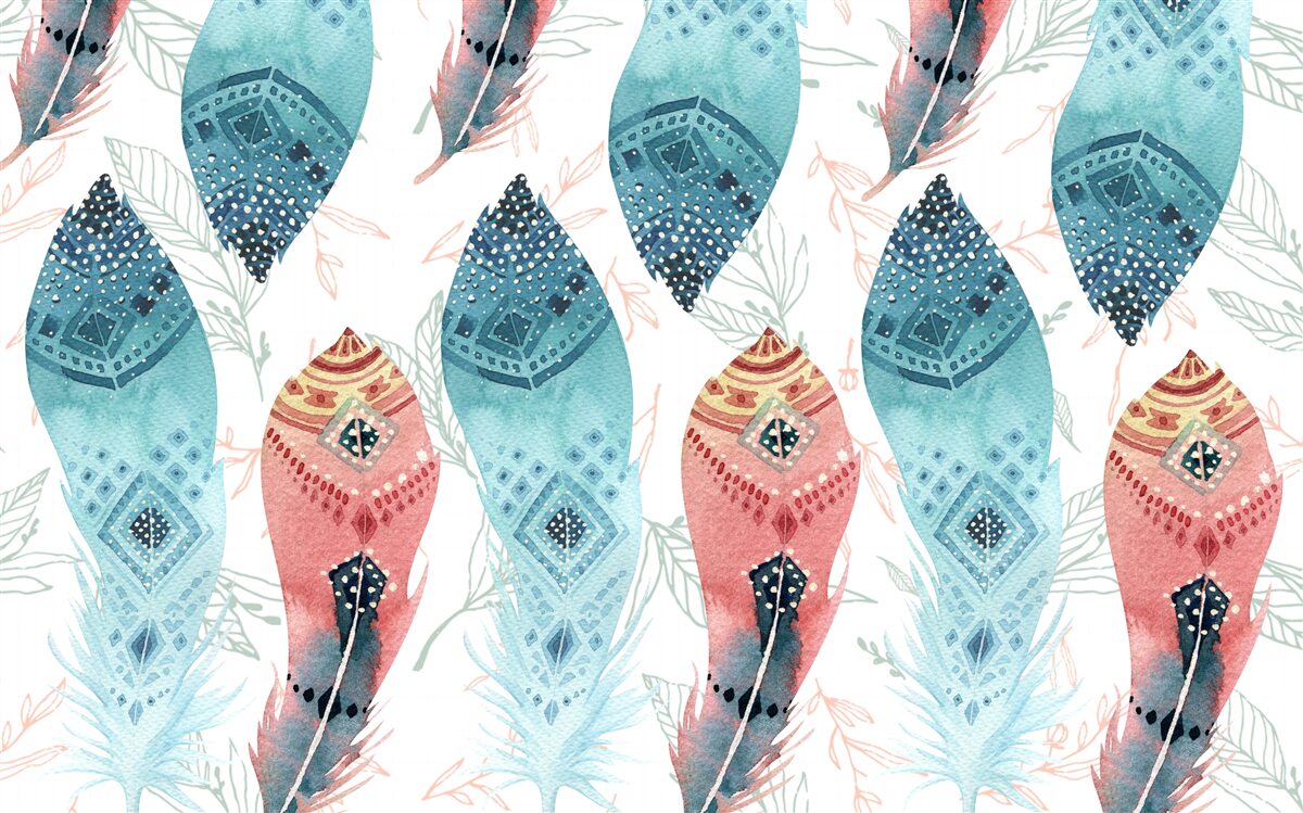 Fototapeta akvarelové pierko v spodnej časti pozadia