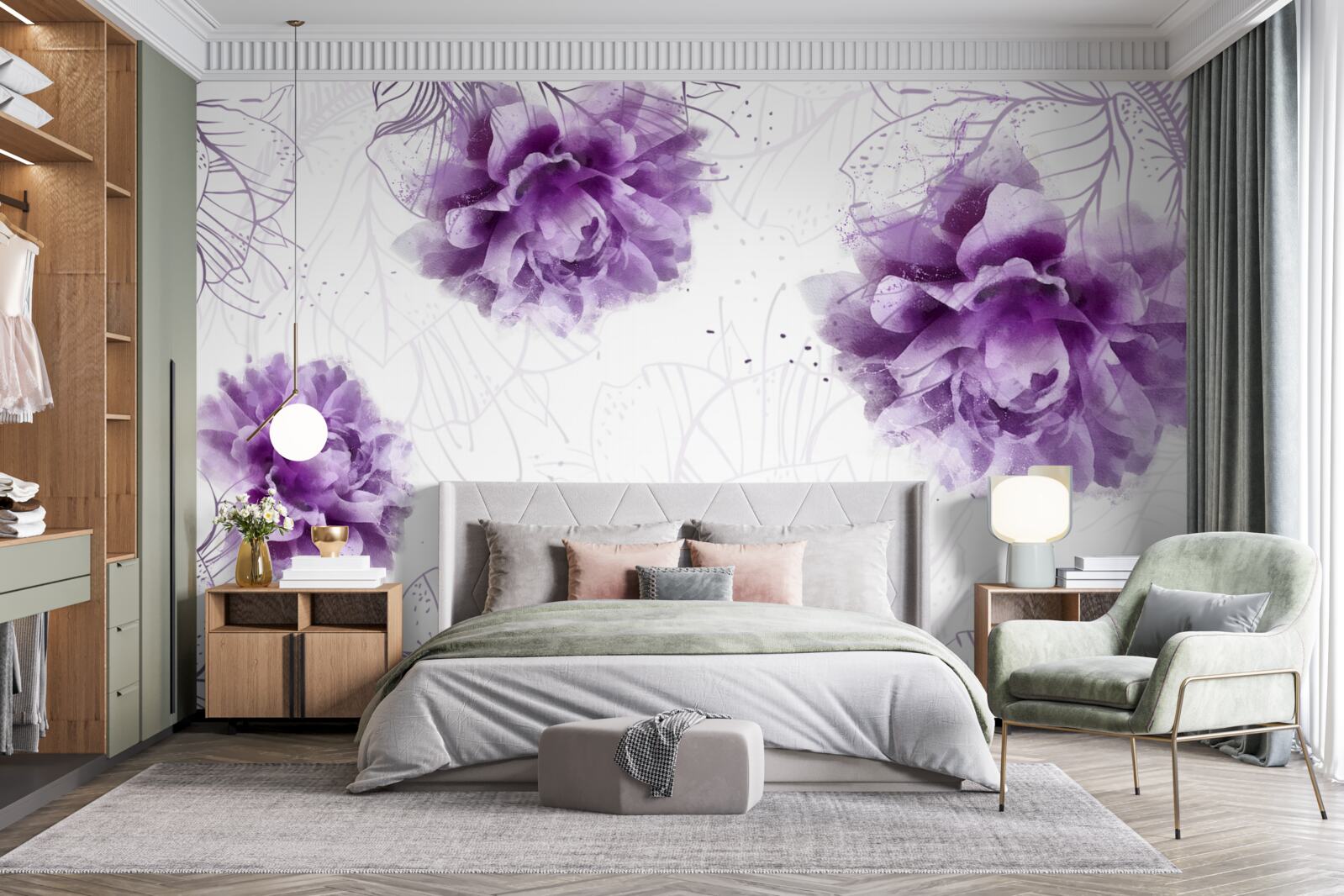 Fototapeta pivonky majú krásny fialový odtieň